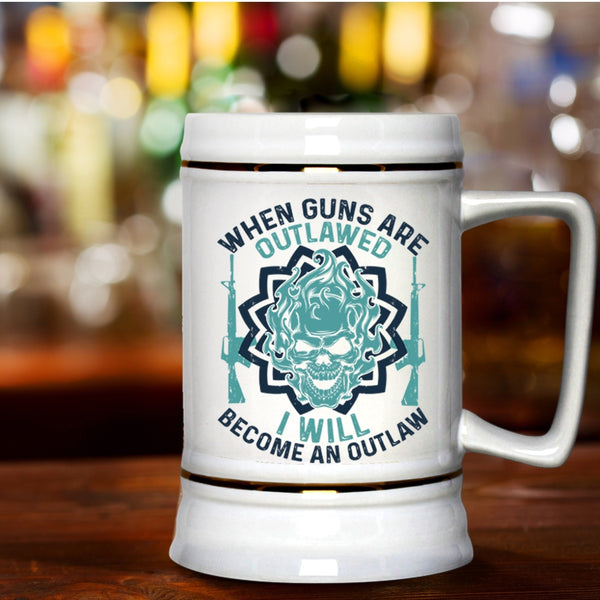 Funny Gift For Gunaholic Beer Stein 22oz, Funny Gunner Beer Mug