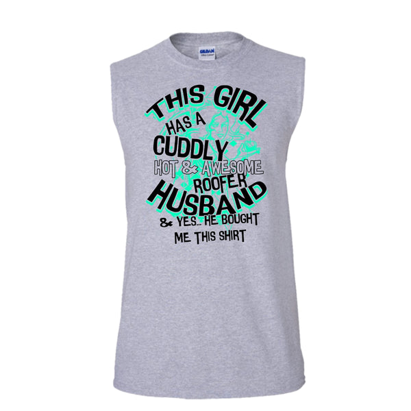 Awesome Roofer Husband T Shirt, Coolest Roofer T Shirt, Awesome t-shirts (Men's Cotton Sleeveless)