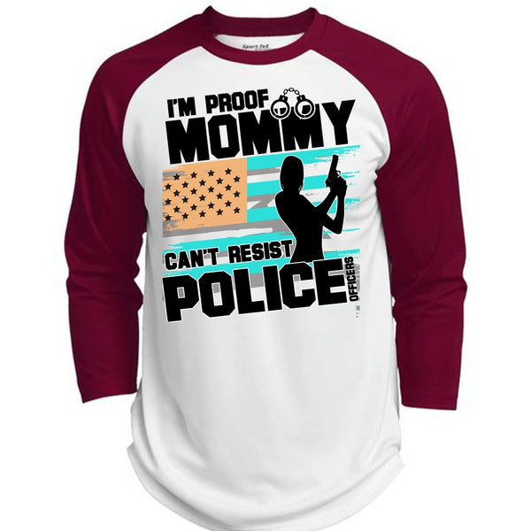 Mommy Can't Resist Police Officers T Shirt, I Love Police T Shirt, Awesome T-Shirts  (Polyester Game Baseball Jersey)