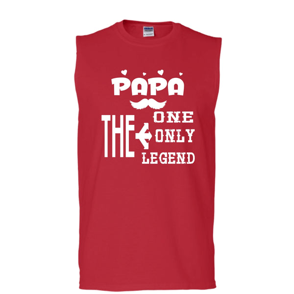 Papa The One legend Shirt, Father's Day Shirt (Men's Cotton Sleeveless)