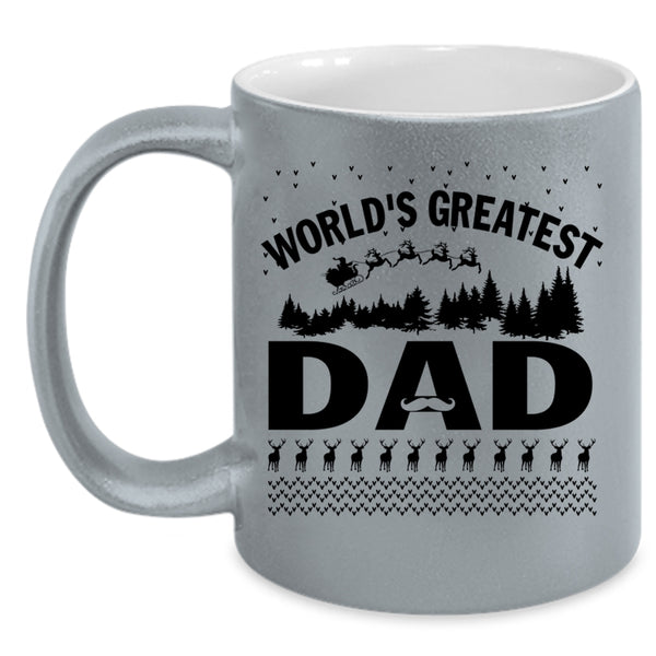 Christmas Gift For Dad Coffee Mug, World's Greatest Dad Accent Mug