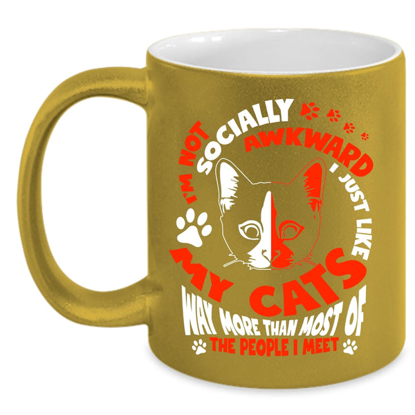I Just Like My Cats Coffee Mug, Funny Gift For Cat Lovers Coffee Cup