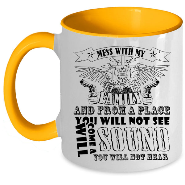 Cool Gift For Dad Coffee Mug, Don't Mess With My Family Accent Mug