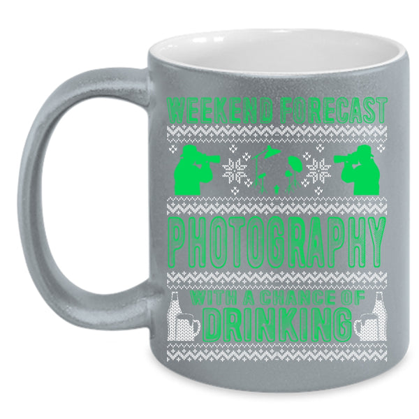 Weekend Forecast Photography Coffee Mug, Cute Photographer Coffee Cup