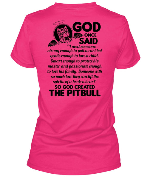 God Created The Pit Bull T Shirt, I Love Dog T Shirt