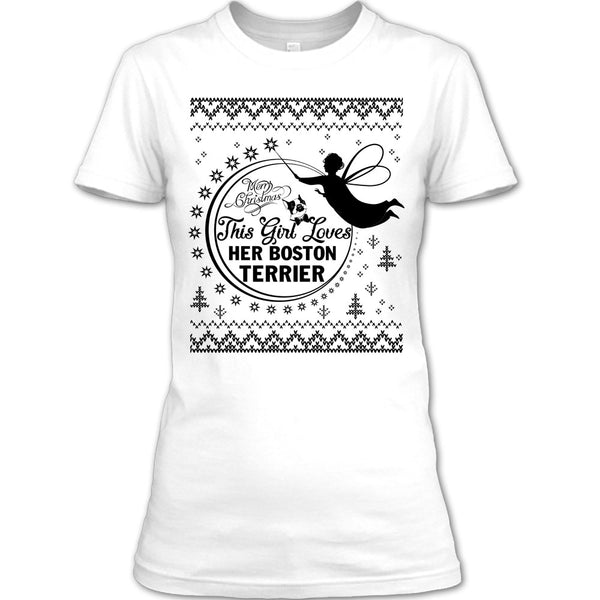 Merry Christmas T Shirt, Coolest Boston Terrier T Shirt