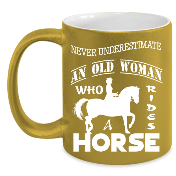 An Old Woman Rides A Horse Coffee Mug, Awesome Grandmas Coffee Cup