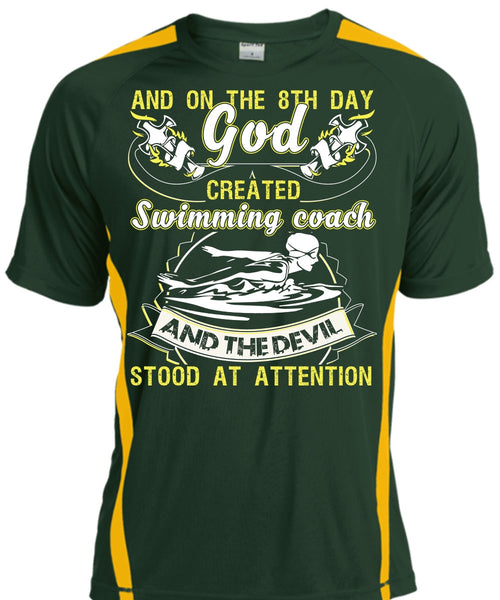 God Created Swimming Coach T Shirt, Being A Swimmer T Shirt, Cool Shirt