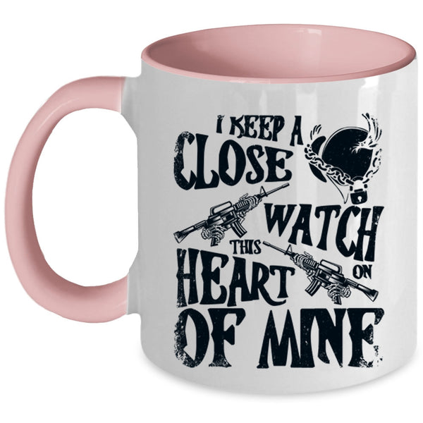 This Heart Of Mine Coffee Mug, I Keep A Close Watch On Accent Mug
