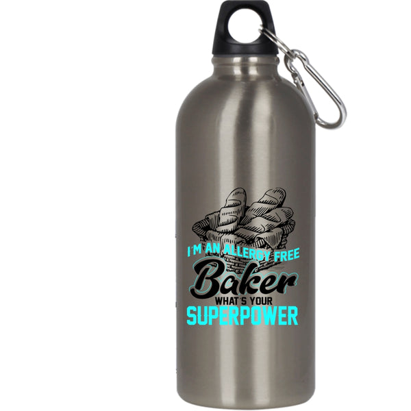 I'm An Allergy Free Baker 20 oz Stainless Steel Bottle,Funny Gift For Bakers Outdoor Sports Water Bottle