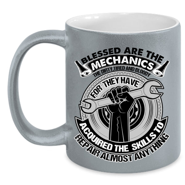 Awesome Mechanics Coffee Mug, Blessed Are The Mechanics Accent Mug