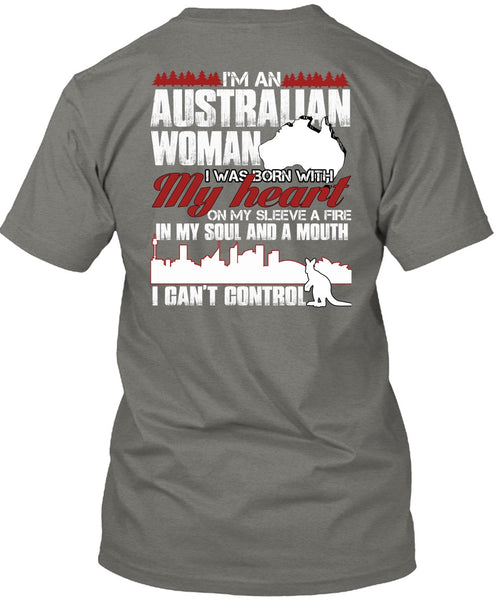 I'm An Australian Woman T Shirt, I Can't Control T Shirt
