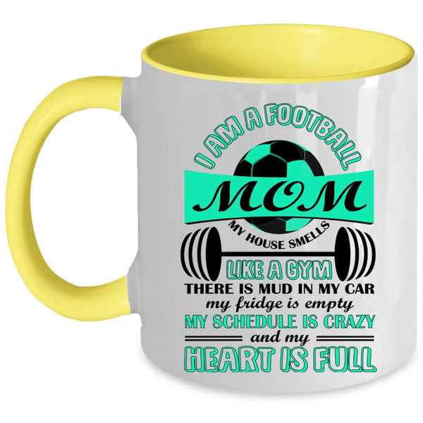 Cute Football Mom Coffee Mug, I Am A Football Mom Accent Mug