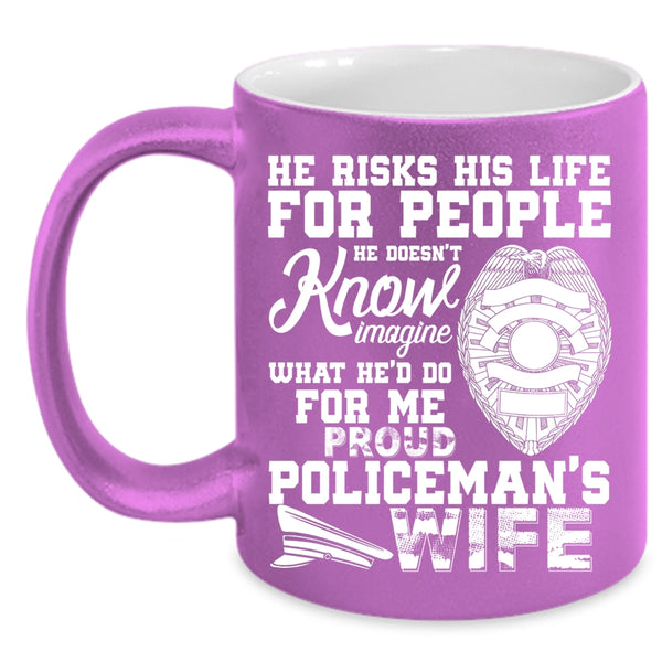 Proud Policeman's Wife Coffee Mug, Beautiful Wife Coffee Cup