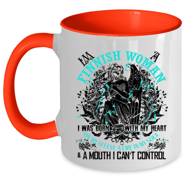 I Was Born With My Heart Coffee Mug, I'm A Finnish Woman Accent Mug