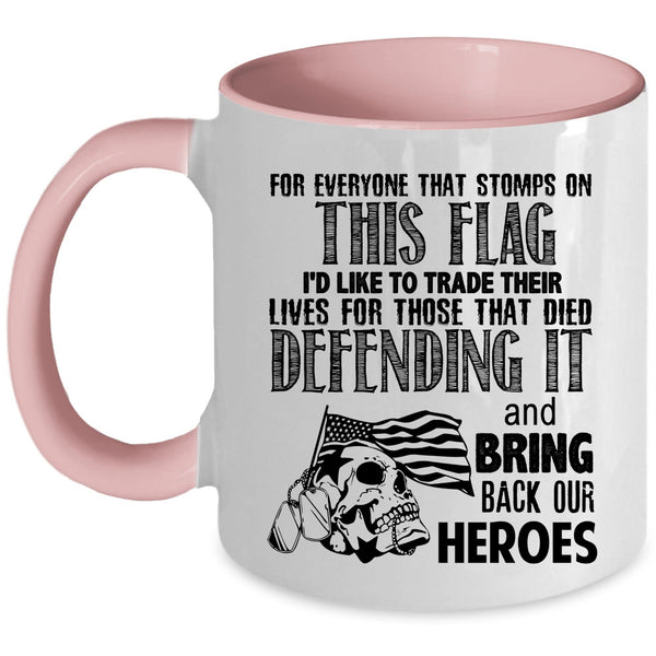 Funny Gift For Veterans Coffee Mug, Cool American Flag Accent Mug