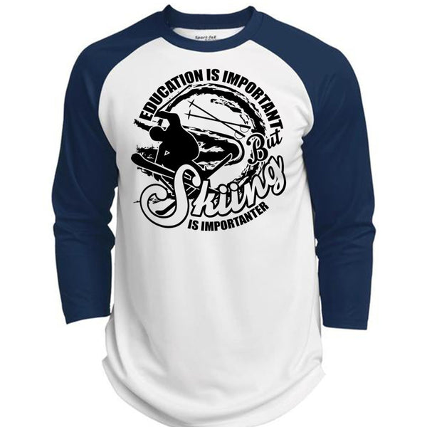 Education Is Important T Shirt, I Love Skiing T Shirt, Awesome T-Shirts  (Polyester Game Baseball Jersey)