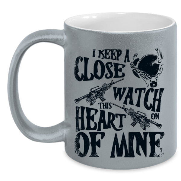 This Heart Of Mine Coffee Mug, I Keep A Close Watch On Accent Mug