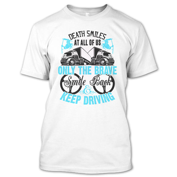 A black t-shirt with the shopify logo