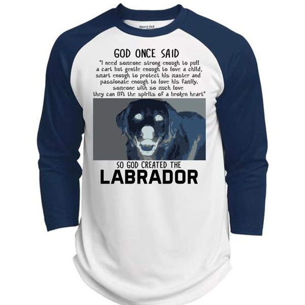 God Created The Labrador T Shirt, I Love Dog T Shirt, Favorite T Shirt  (Polyester Game Baseball Jersey)