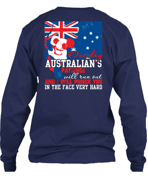 On Day Australian's Patience T Shirt, Being A Veteran T Shirt