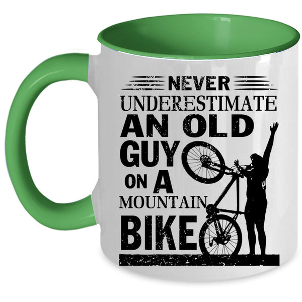Bike Grandpas Coffee Mug, An Old Guy On A Mountain Bike Accent Mug