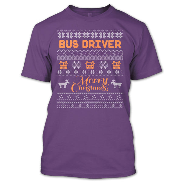 Bus Driver Merry Christmas T Shirt, Coolest Bus Driver T Shirt
