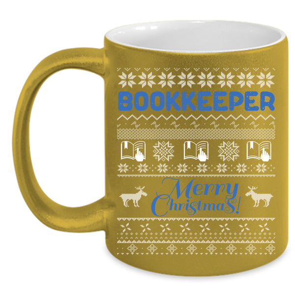 Bookkeeper Coffee Mug, Merry Christmas Coffee Cup