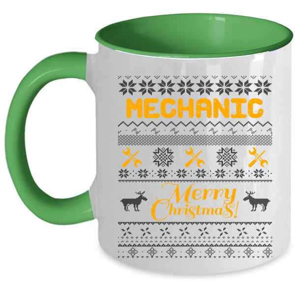 Merry Christmas Coffee Mug, Mechanic Accent Mug