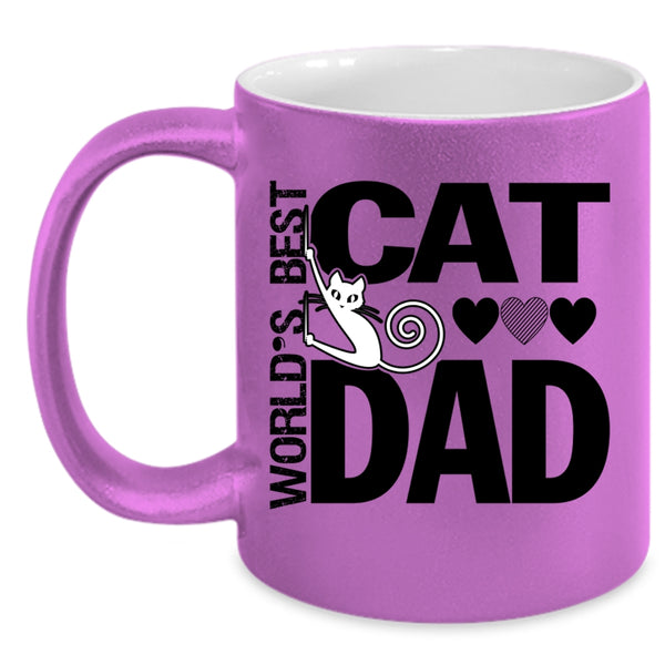Cool Cat Dad Coffee Mug, World's Best Cat Dad Accent Mug