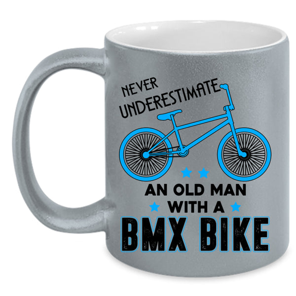 Funny Grandpa Coffee Mug, An Old Man With A BMX Bike Accent Mug