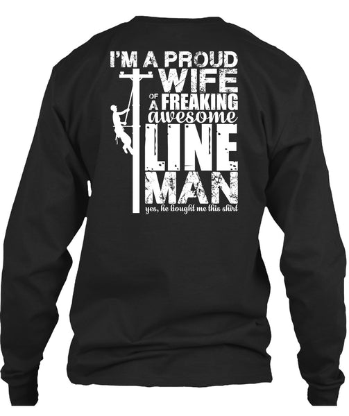 I'm A Proud Wife T Shirt, Awesome Lineman T Shirt