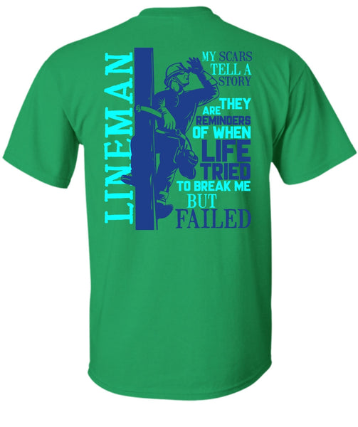 Lineman My Scars Tell A Story T Shirt, I Love Lineman T Shirt