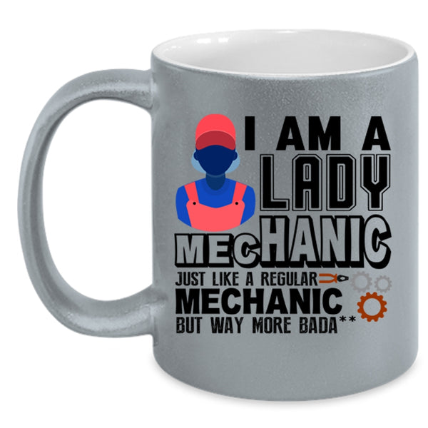 Gift For Wife Coffee Mug, I Am A Lady Mechanic Accent Mug