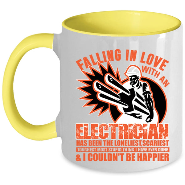 I Love My Electrician Coffee Mug, Falling In Love With An Electrician Accent Mug