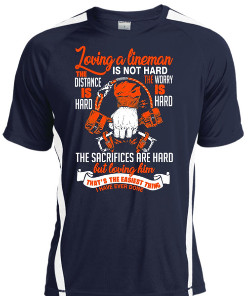 Loving A Lineman T Shirt, Loving Him T Shirt, Cool Shirt