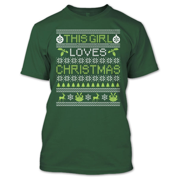 This Girl Loves Christmas T Shirt, Gift For Daughter T Shirt