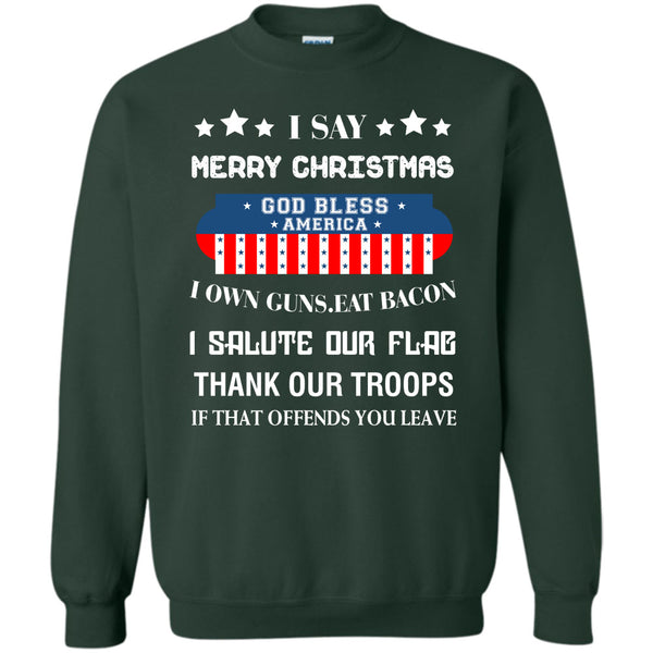 God Bless America T Shirt, Coolest Merry Christmas Sweatshirt