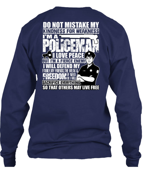 I'm A Policeman T Shirt, I Love Peace T Shirt