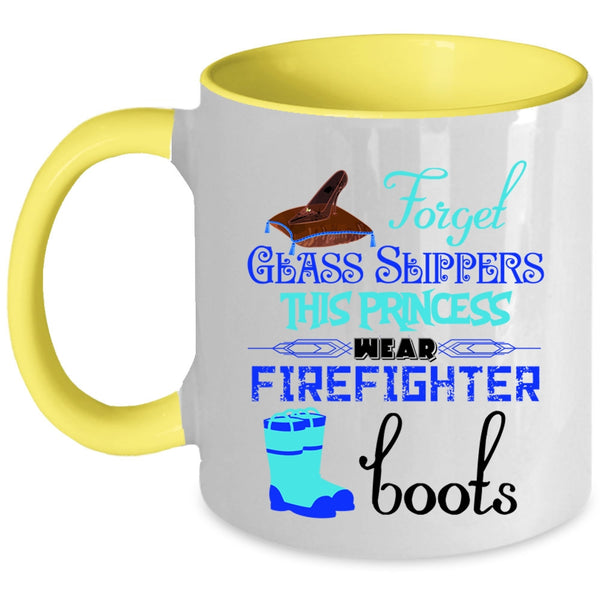 Cute Fireman Coffee Mug, This Princess Wear Firefighter Boots Accent Mug