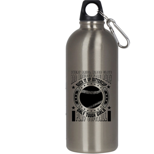 Only Touch Girls Play Softball 20 oz Stainless Steel Bottle,Awesome Girls Outdoor Sports Water Bottle