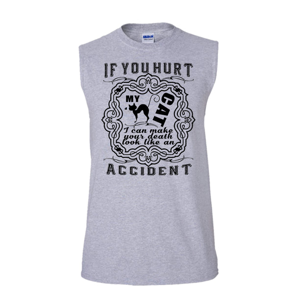 If Your Hurt My Cat T Shirt, I Love My Cat T Shirt, Awesome t-shirts (Men's Cotton Sleeveless)