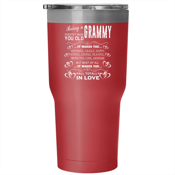 Being A Grammy Tumbler 30 oz Stainless Steel, Cute Gift For Grandmas Travel Mug
