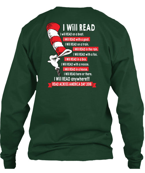 The Cat in the Hat T Shirt 2018, I Will Read Anywhere T Shirt, I Will Read In A Box T Shirt