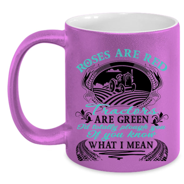 Tractors Are Green Coffee Mug, Roses Are Red Accent Mug