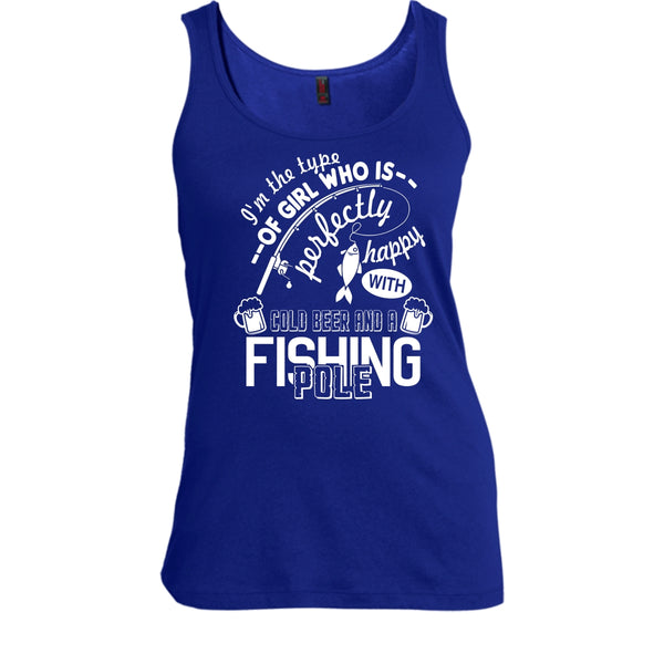 Pretty Happy With Cool Beer T Shirt, A Fishing Pole T Shirt, Cool T Shirt