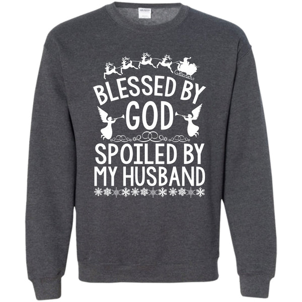 Spoiled By My Husband T Shirt, Merry Christmas Gift Sweatshirt