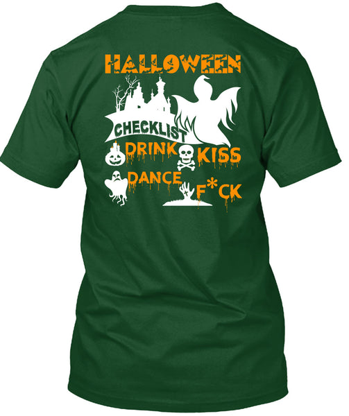 Halloween Checklist Drink Kiss Dance T Shirt, I Love You Pumpkin T Shirt