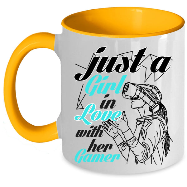 I Love Gamer Coffee Mug, Just A Girl In Love With Her Gamer Accent Mug