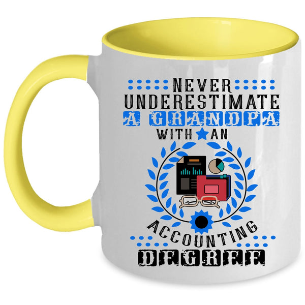 Old Accountant Coffee Mug, Grandpa With An Accounting Degree Accent Mug